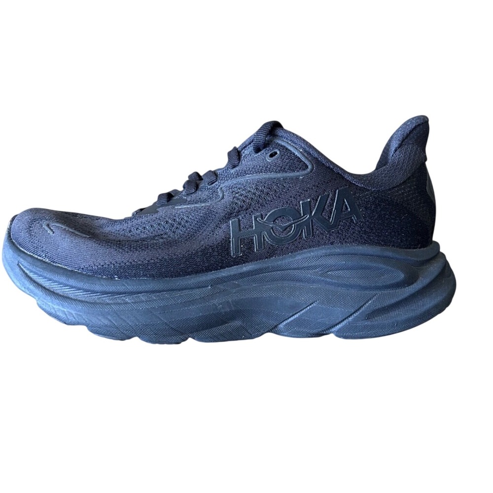 Hoka Clifton 10 Running Shoes Mens Size 6 D Triple Black Athletic Sneakers Gym